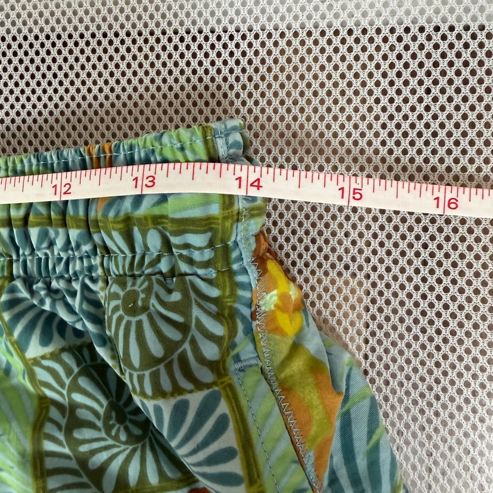 Tommy Bahama Hula Girl Swim Trunks S Blue Green Geometric Mesh Lined Nylon T9318 - Picture 12 of 15